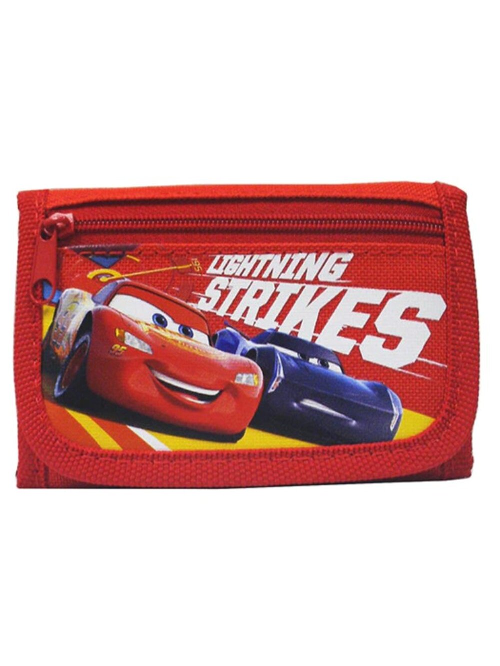 Disney Cars 3 Trifold Wallet Lightning Mcqueen Kids Boys Small Coin Pouch Red